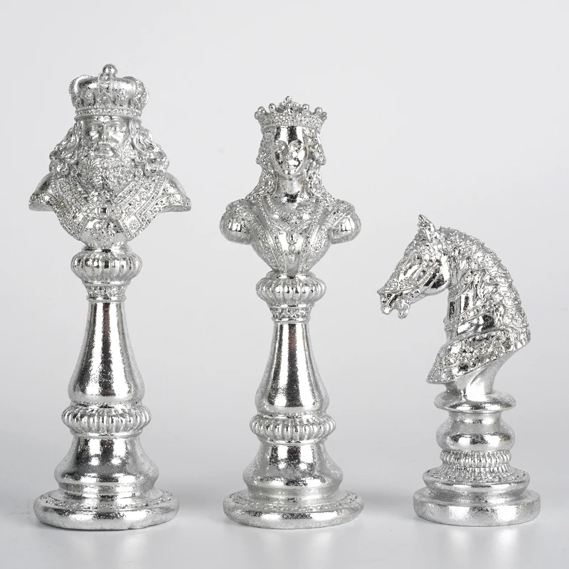 Statue D'Échecs Roi Et Reine En Buste – Décoration Élégante En Résine, Sculpture Abstraite Pour Salon, Bureau Ou Bibliothèque