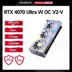 COLORFUL GeForce RTX 4070 Ultra W OC V2-VGraphics Card GDDR6x 192Bit 2505 MHz NVIDIA Video Card Game Video For Desktop Computers