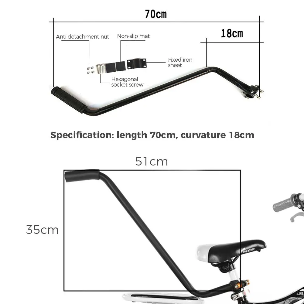 Bike Trainer Non Slip Kids Bike Training Handle Fast Learning Balance Push Bar For Most Children Bicycles bike trainer