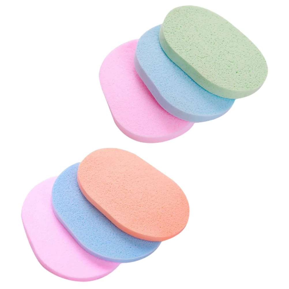 

6 Pcs Cleansing Powder Puff Shower Sponge Reusable Facial Exfoliating Sponges Travel Face Scrubber Portable Washbasin