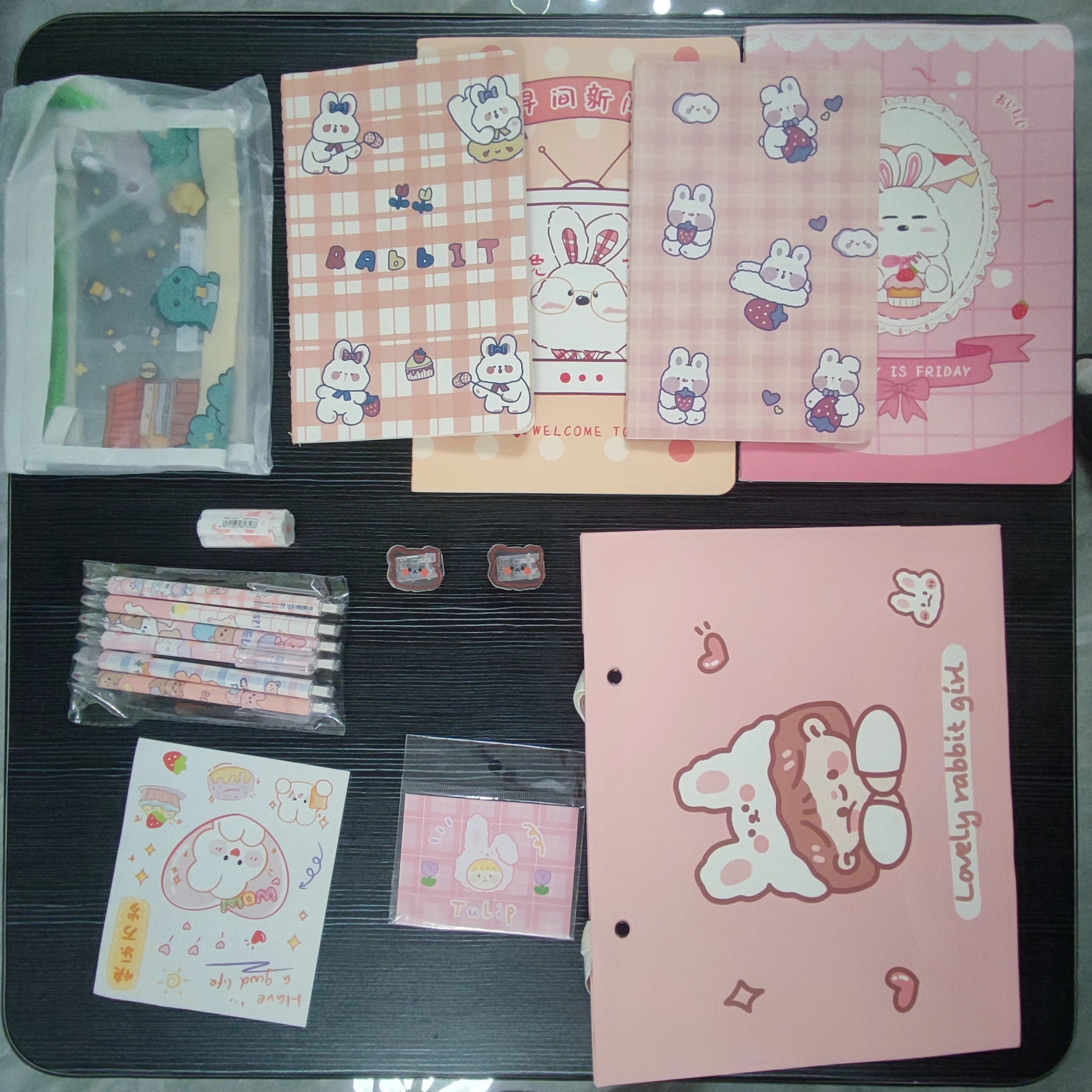 文房具セット学校のギフトボックスに戻るメモ帳のフルセットステッカー