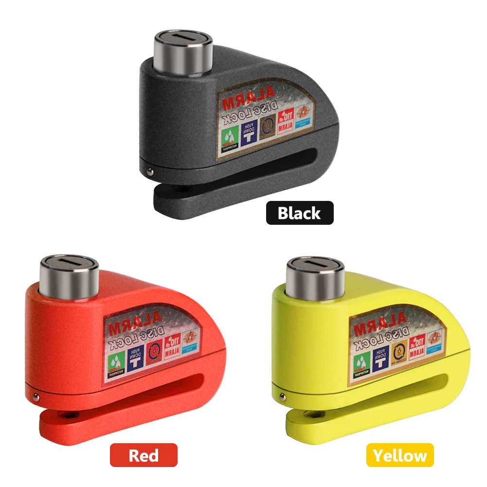 Motorcycle Scooter Wheel Disc Brake Alarm Lock Waterproof Aluminum Alloy Security Anti-theft Lock 110dB Alarm Sound Bike