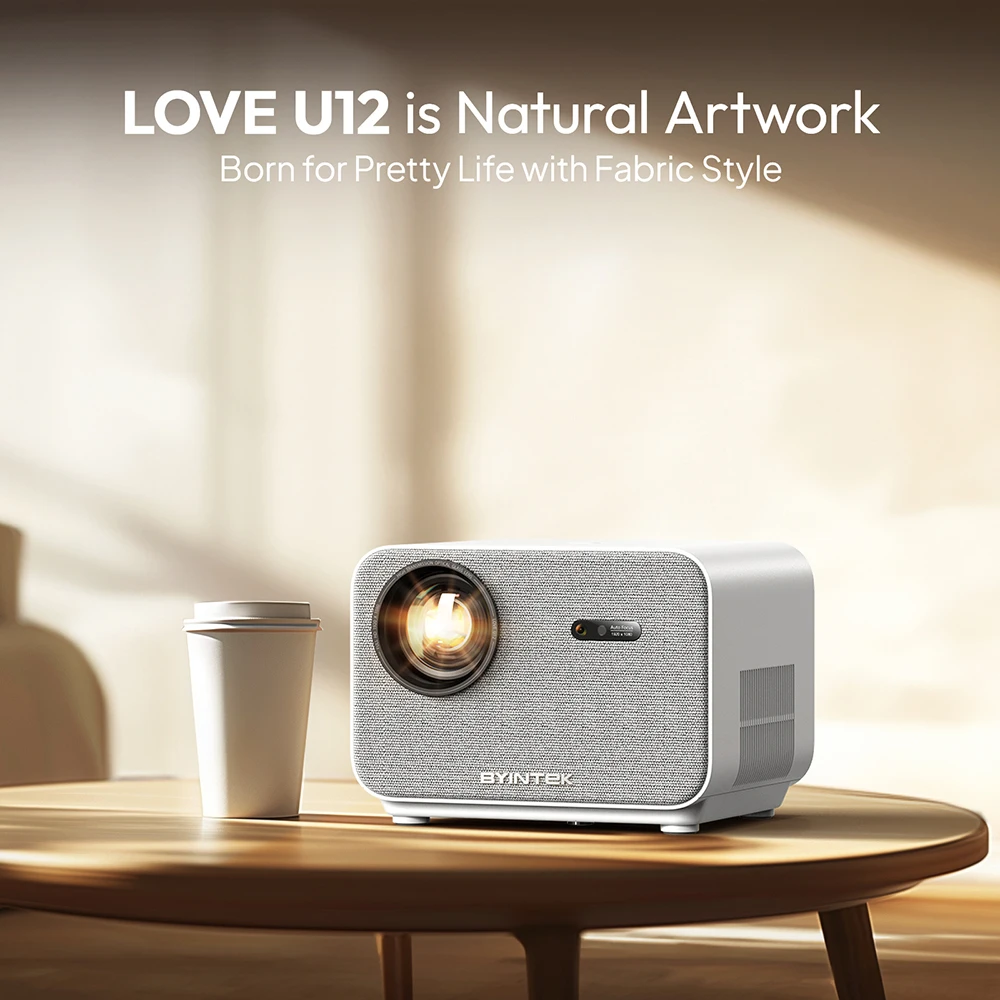 BYINTEK LOVE U12 미니 LED DLP 휴대용 1080P 스마트 방진 안드로이드 3D 4K 비디오 프로젝터 4K 극장 사무실 회의 교사