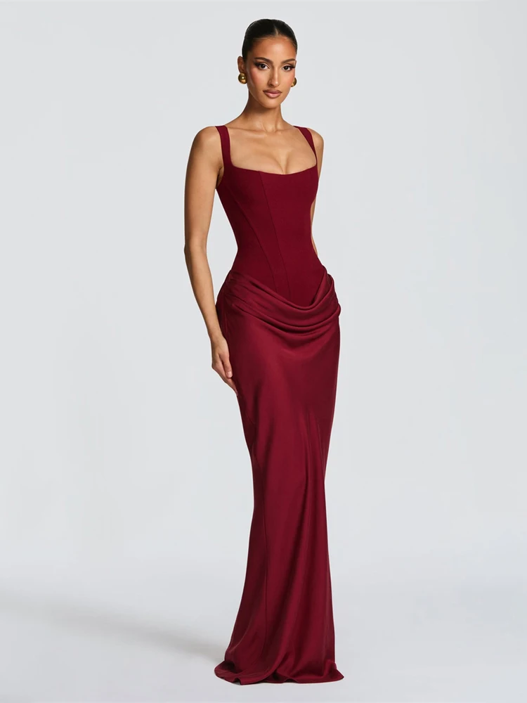 Women Sexy Luxury Party Maxi Dress Elegant High Neck Sleeveless Slim Fit Long Robe 2026 New Shinny Chic Lady Wedding Guest Dress S521d37c1cc0b4e2480d0c3057158b06ca