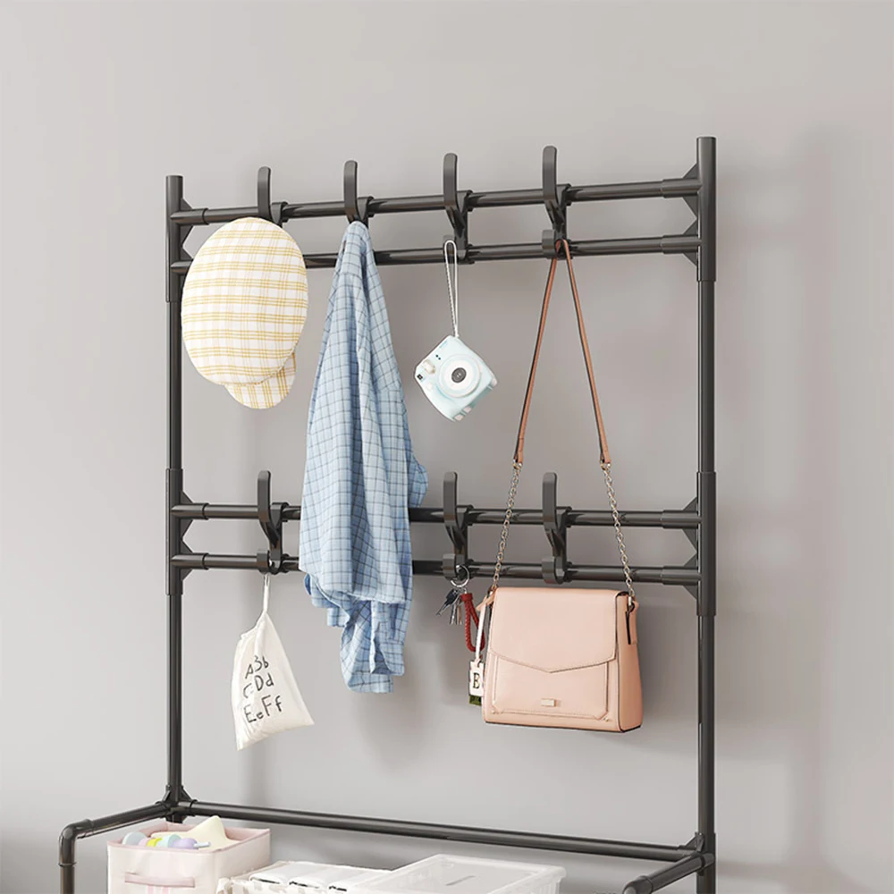 Shoe Rack 5-Tier Simple Integrated Storage Household Stand Clothes Coat Shoemaker Organizer