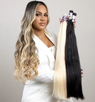100% cheveux humains en vrac sans trame Remy Vietnam cheveux raides paquets réel naturel noir cheveux 613 blond 30 pouces pour tressage 3