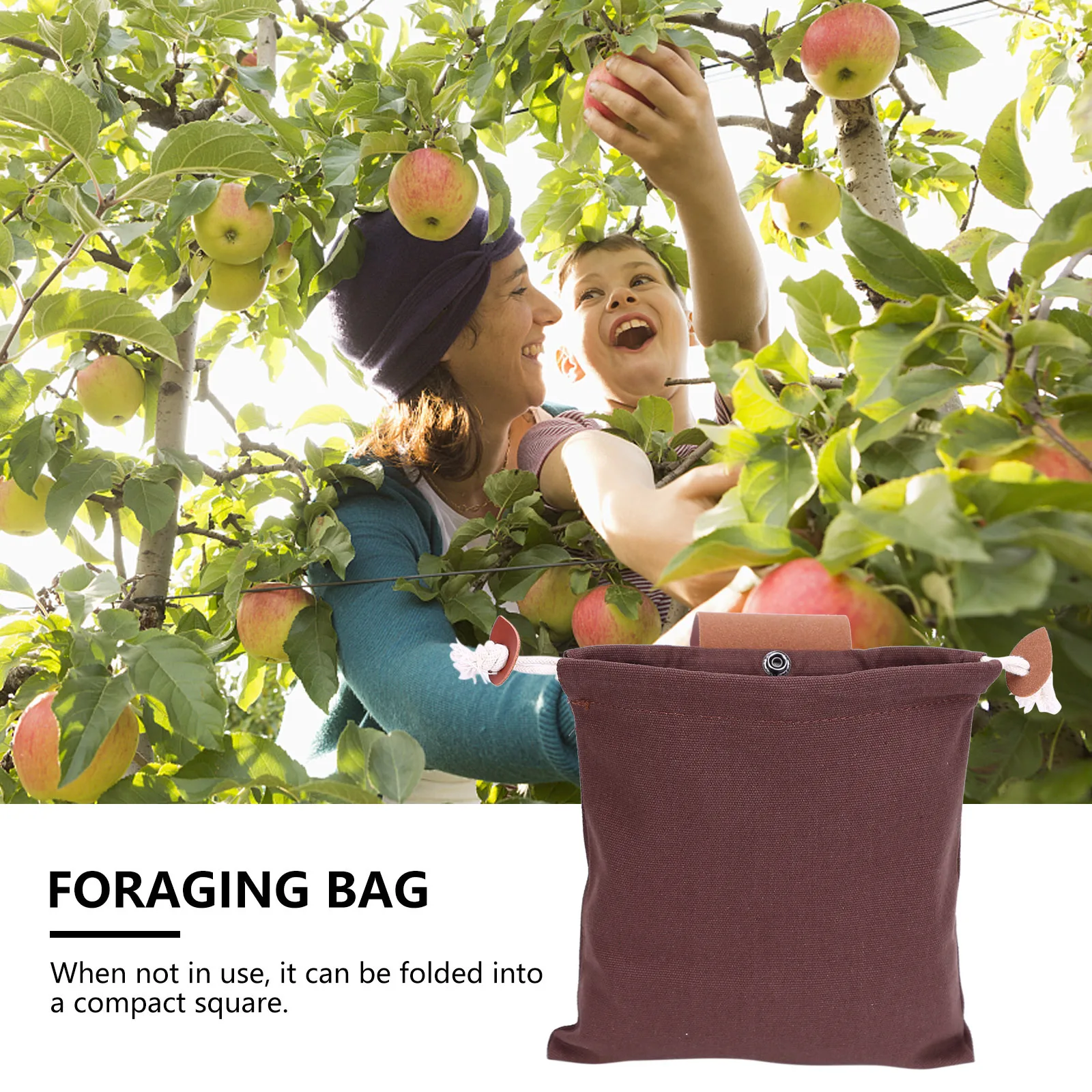 PU Leather Foraging Bag for Camping Hiking Outdoor