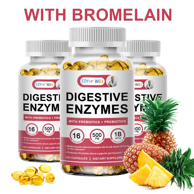 Digestive Enzymes Multiple Enzymes Prebiotics Probiotics Promote Digestive Health Intestinal Health Relieve Bloating