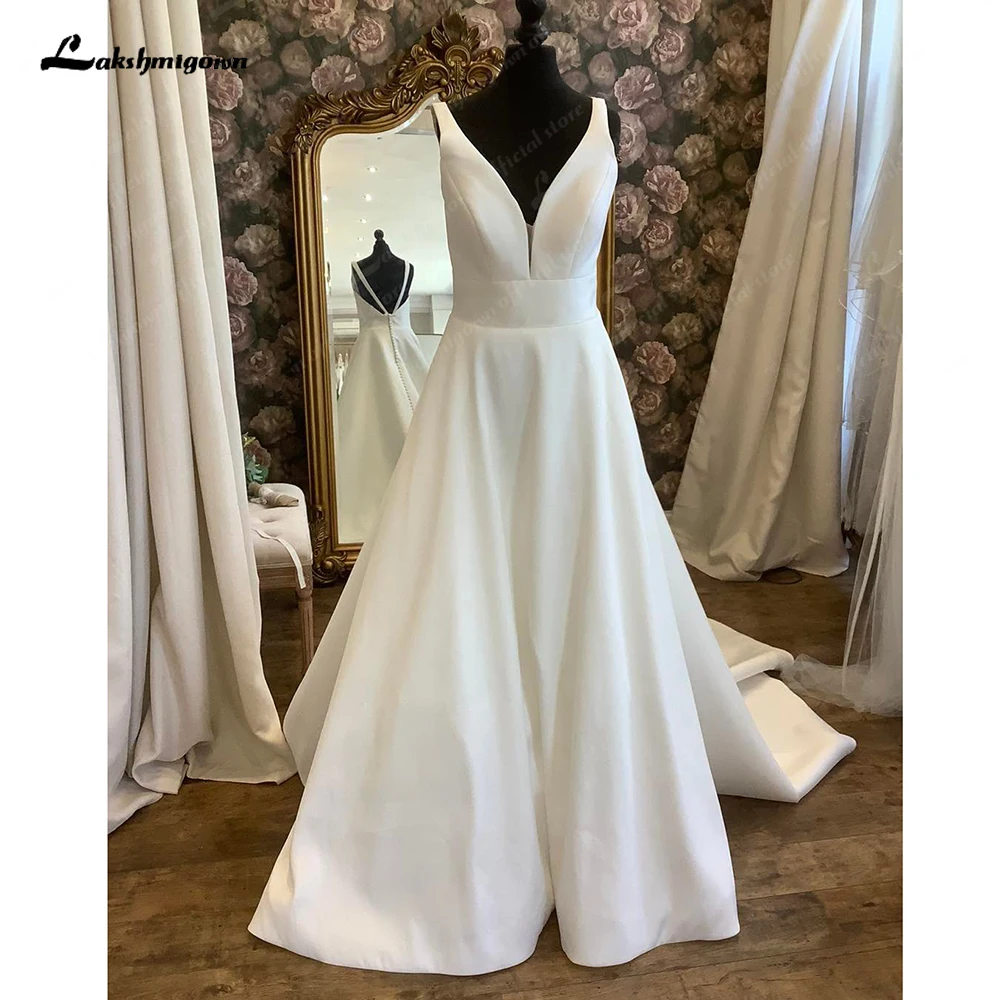 Lakshmigown Princess Bride Dress 2024 Robe Mariee Satin Abiti Da Sposa New Mariage Church Abiti Da Sposa Vestido De Noiva Sereia