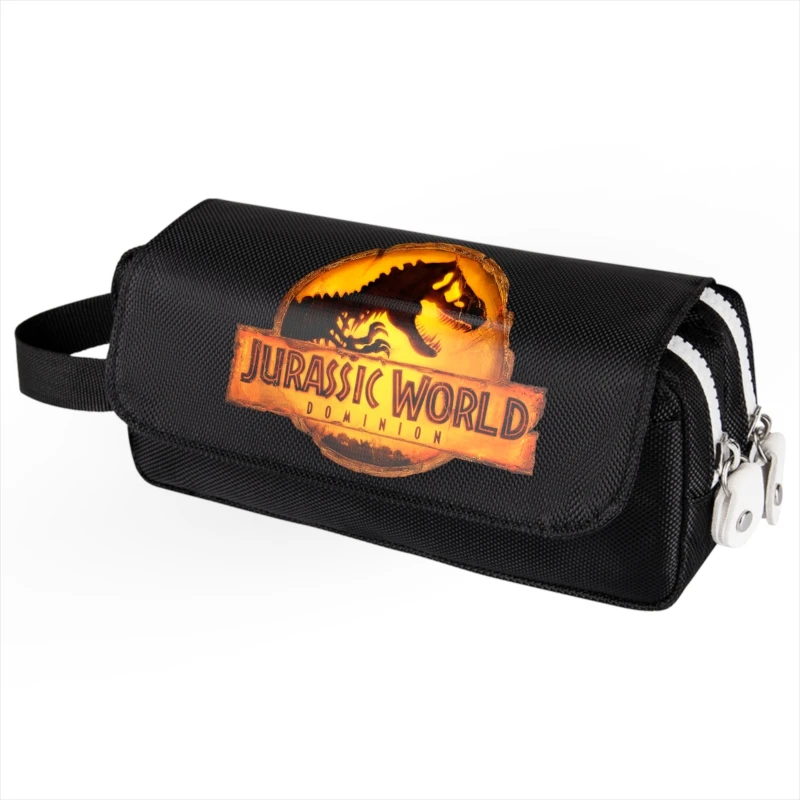 Estuche de lápices con estampado de Jurassic World, estuche de lápices de animados multicapa, caja de papelería de gran capacidad, bolsa almacenamiento de papelería| | -