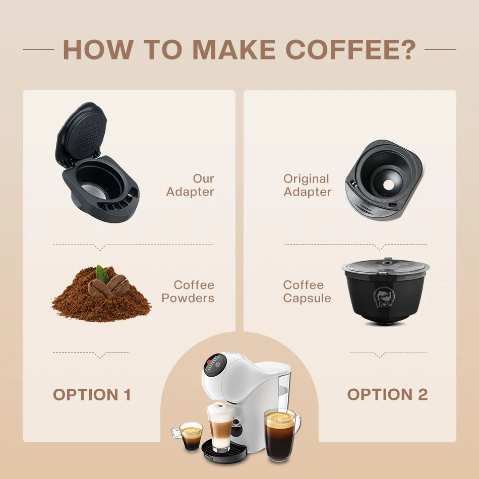 Adattatore Per Caffè Pod E Capsule: Convertitore Riutilizzabile In PP Con Spazzola E Cucchiaio, Compatibile Con Macchine Da Caffè - 2
