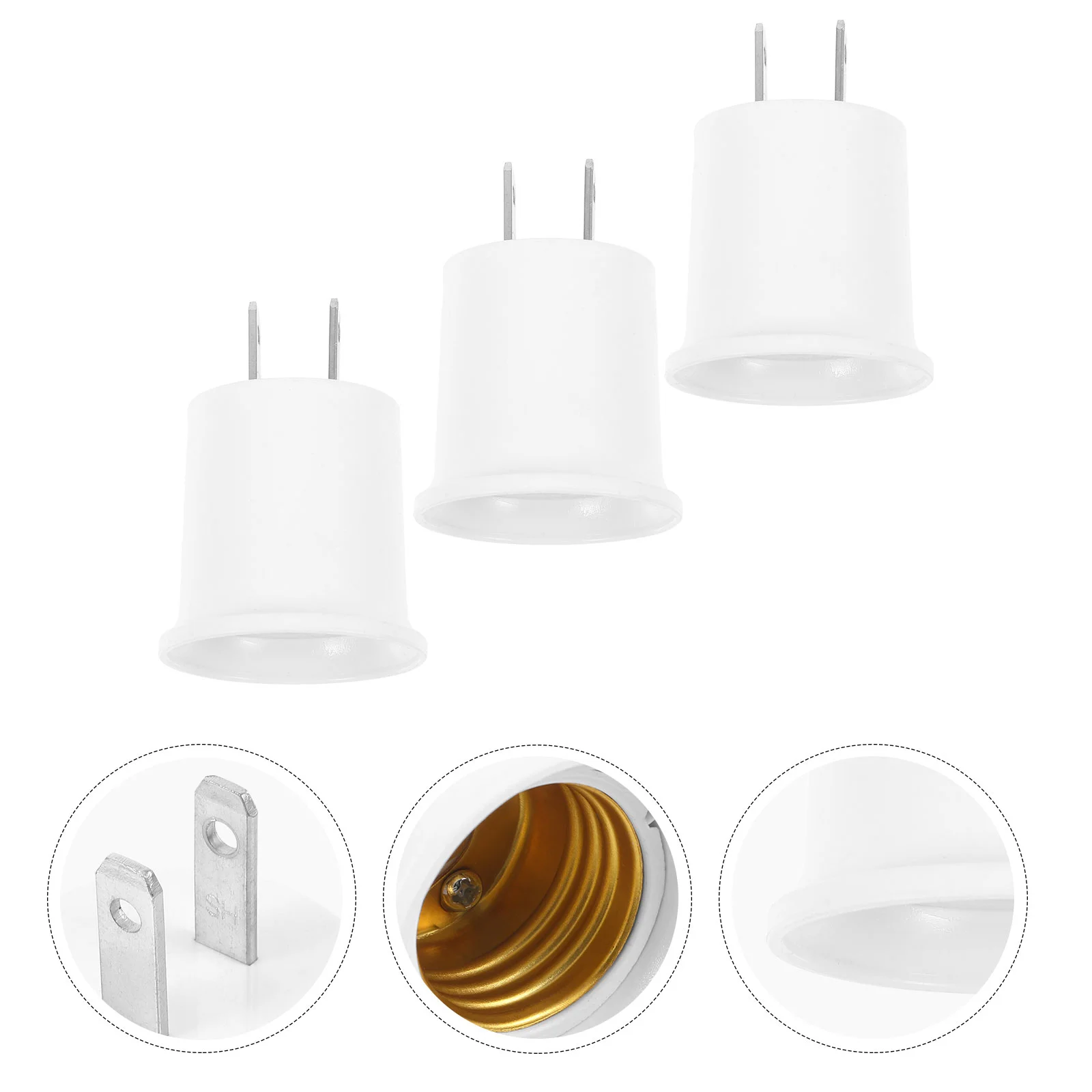 

3pcs Lamp Holder Adapter E27/e26 Plug In Light Socket Outlet Adapter Us Plug