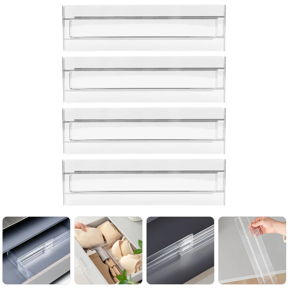 4 Pcs Tools Drawer Dividers Clothes Organizer Organizers Clothing Bedroom Home mini 2024 desk calendar simple english calendar book with stickers daily to do list agenda organizers home office supplies
