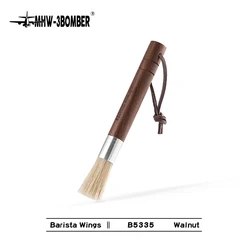 Premium Coffee Grinder Cleaning Brush with Wood Handle - Essential Home Barista Tool (1pcs walnut)