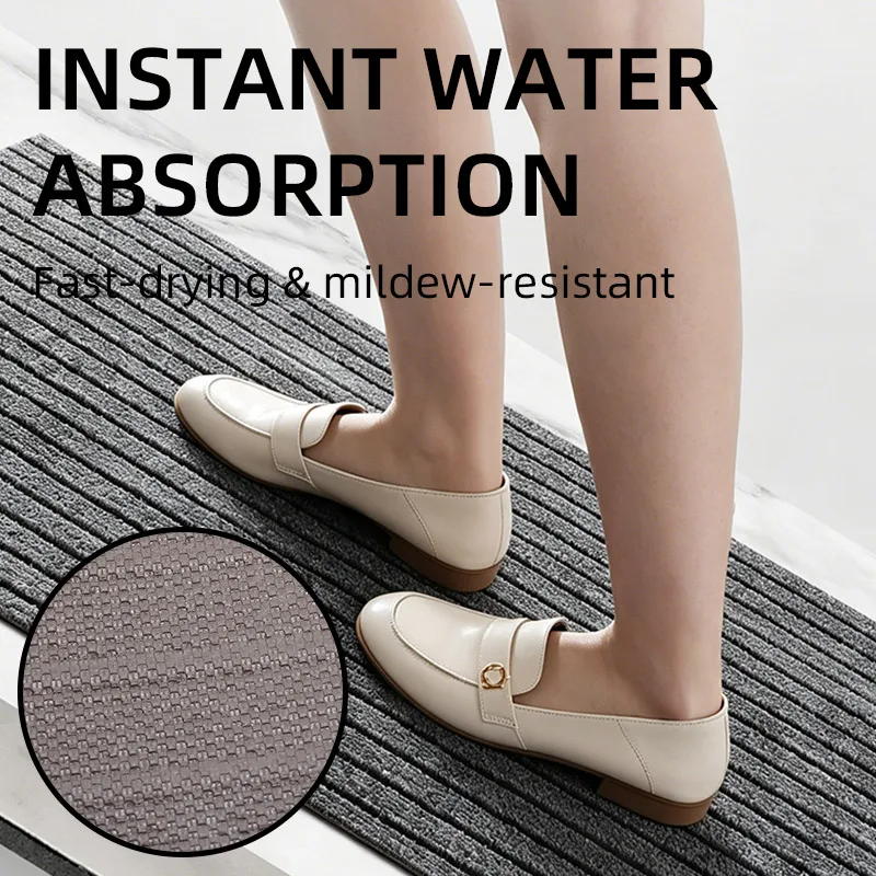 Sleek Minimalist Floor Mat - Durable, Stain/Fade Resistant, Non-Slip, Machine Washable