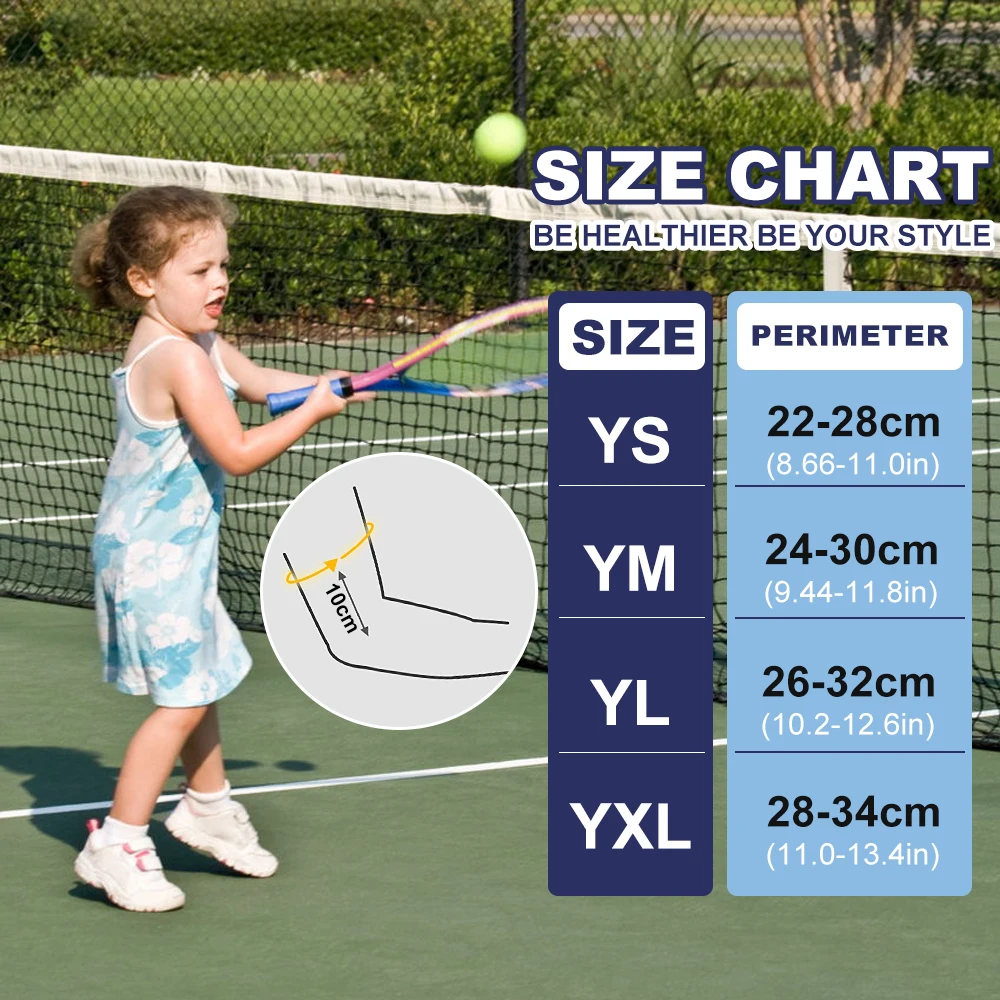 Kids Arm Elbow Pads 5-15 Years Children Youth Sports Compression Elbow Brace for Basketball Football Cycling