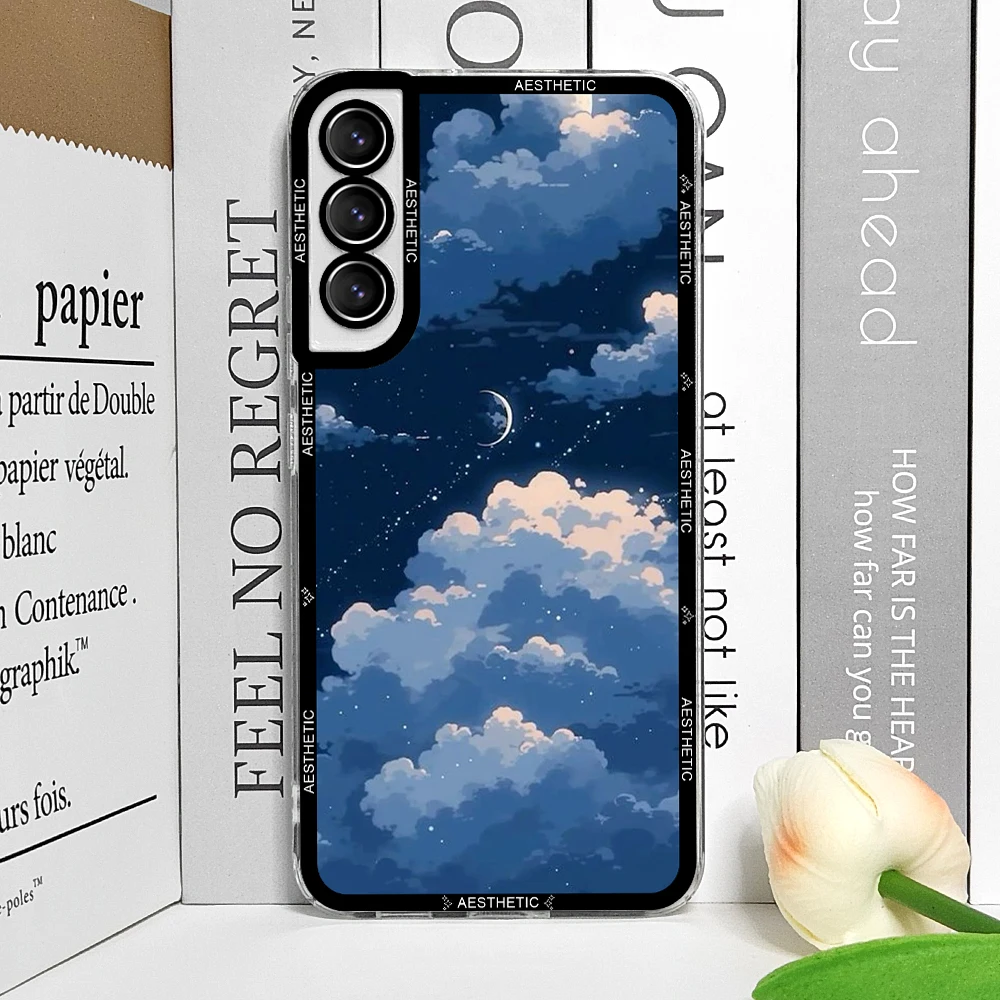 Beautiful Y2K Aesthetic Clouds and Moon Phone Case - Soft Cover
