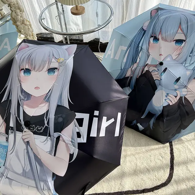 Automatikus Esernyő Kawii Női Napsugárzási Napsólák Elleni Uv Védelem Parasols Diák Rajzfilmek Összecsukható Lányok Ajándék Paragüero - Image 6