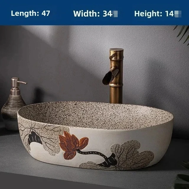 อ่างล้างหน้าขนาด 48x36x15 ซม. สไตล์โมเดิร์นจากเมืองจิงเต๋อเจิน สำหรับล้างมือและล้างหน้า ดีไซน์มินิมอล รับสั่งทำตามแบบ 5