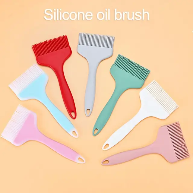 Szilikon Barbeque Olajkefe Hőálló Élelmiszer -Minőségű Hosszú Fogantyú Újrahasznosítható Függő Lyuk Bbq Szósz Kefe Konyha Kellékek - Image 3