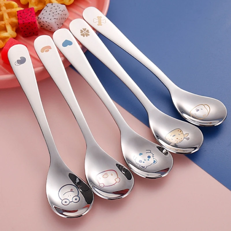 Baby Cutlery Self-Feeding Spoon & Fork Set Toddler Multipurpose Noodle Feeding Grade Children Dinnerware For silicone feeding spoon silicone cutlery set learning spoons fork spoon set baby cutlery