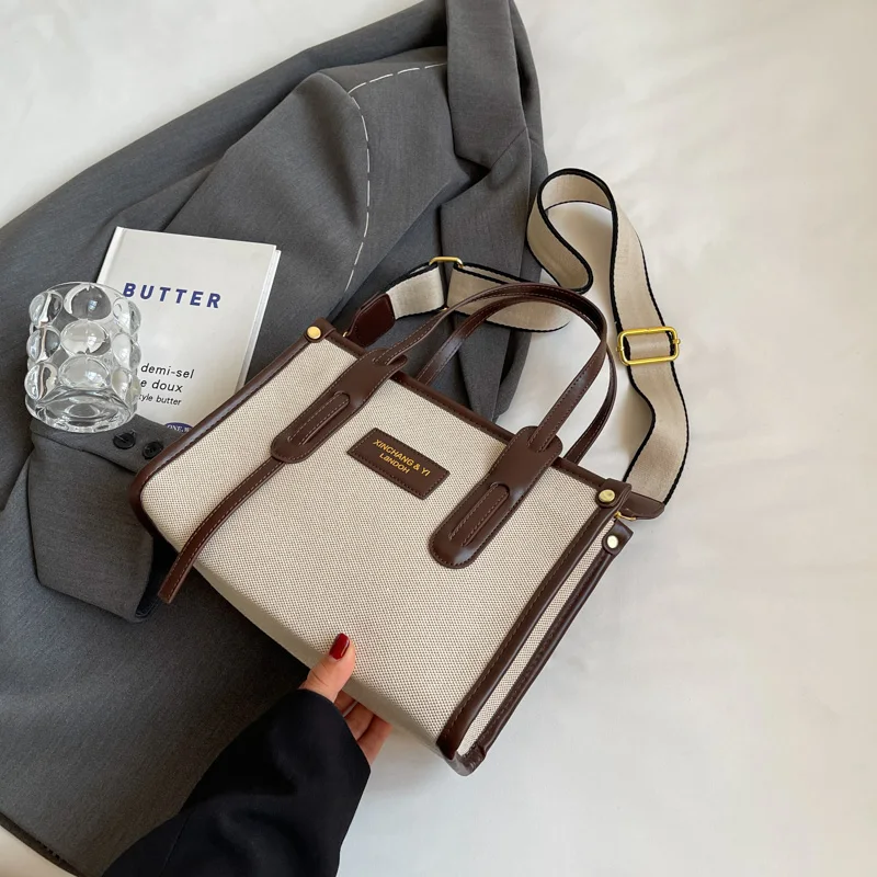 حقيبة يد نسائية كبيرة السعة من القماش، حقيبة عصرية...