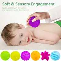 Sensory Balls for Babies Sensory Baby Crawling Toy Activity Textured Soft Bouncy Ball Rattle Montessori Toys for Babies 3+ Month 2