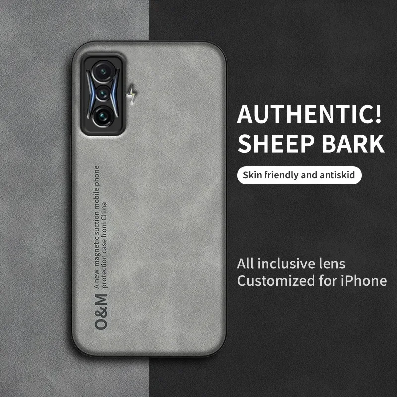 Luxury Magnetic Leather Phone Case with Silicone Back Cover