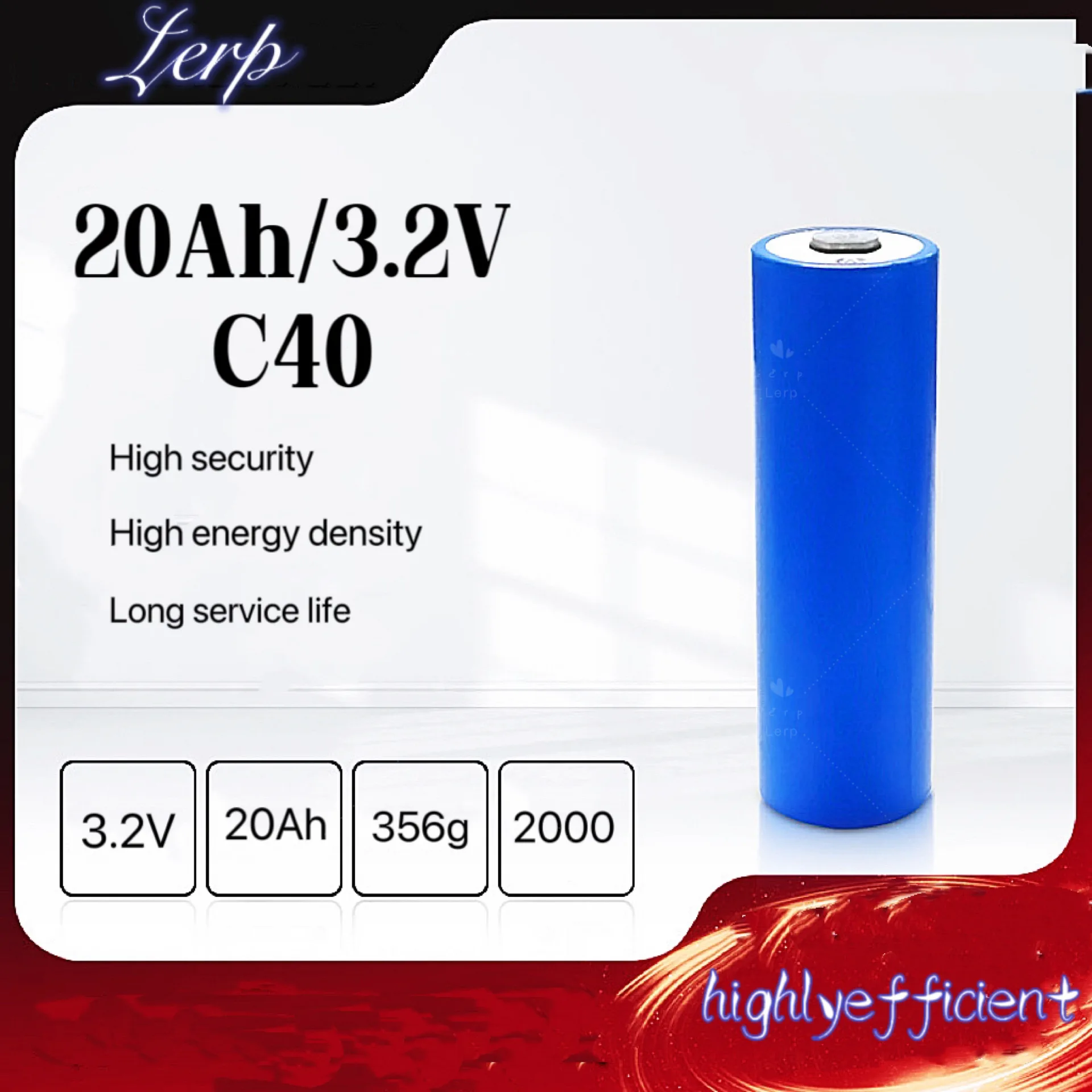

C40 lithium iron phosphate battery 3.25V 20Ah40135 cylindrical battery for balance bike, electric two-wheeler, scooter