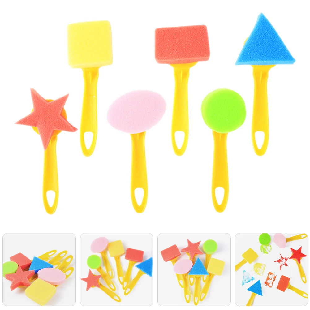 

6pcs Sponge Painting Handle Paints Sponges Sponges for Diy Painting