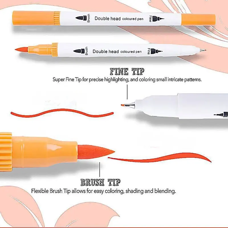 더블 헤드 하이라이터 펜 세트, 드로잉 컬러 펜, 스케치 마커, 미술 학교 문구, 교육 사무용품, 12 색