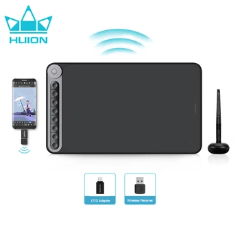 HUION Graphics Tablet Q620M Wireless Drawing Tablet 10.5*6.56 Inch Dial Controller Digital Pen Support Android Linux MacOS 1