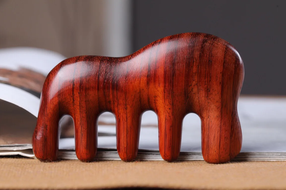 Health Care Massage Comb Elephant Wood Comb Scraping Comb Creative Gift Indonesian Red Sandalwood Hair Comb