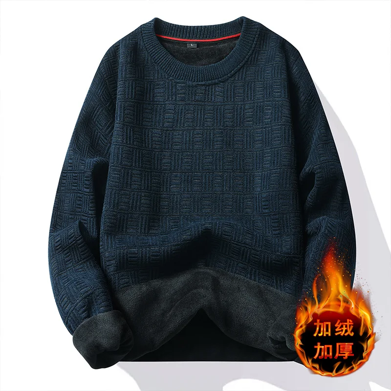 Sweater Men's Round Neck Underlay Underlay Sweater 2023 Spring and Autumn New Business Casual Sweater Knitwear Men's Winter