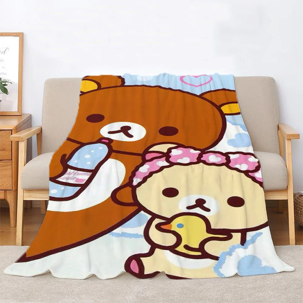Rilakkumas 맞춤형 담요 소파 겨울 보온 담요, 침대 던지기, 가정 장식, 니트 격자 무늬 극세사 침구