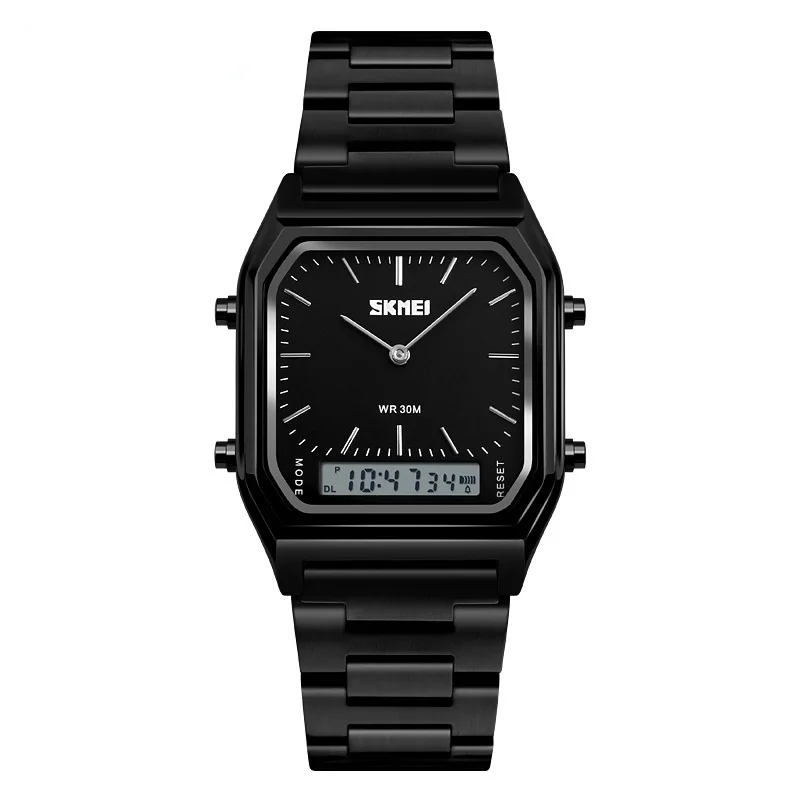 Fashion Casual Men Digital Dual Time Quartz Watch Chronograph 3bar Waterproof Youth Sports Wristwatches