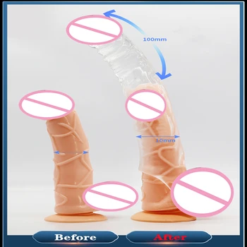 Large Penis Extension Sleeve Reusable Soft and Stretchable Delayed Ejaculation Condoms Male Dildo Extender Male Sex Toys 3