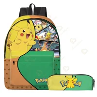 2 pz/set Anime Pikachu Pokemon Stampa Zaino Scuola Pikachu Ragazzi Ragazze Moda Laptop Zaino di Grande Capacità per I Regali 41