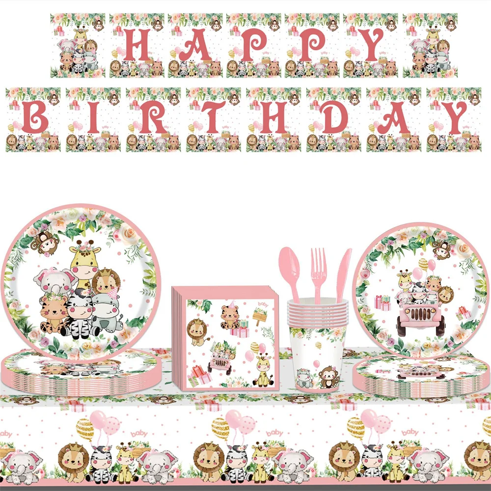 82 Pezzi Set Compleanno Bambina, Kit Compleanno Bambina Piatti