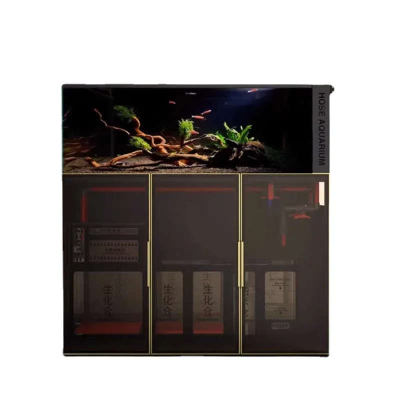 

Zk Stream Fish Tank Large Living Room Household Ultra-White Glass Bottom Filter Water-Free Original Ecological Aquarium