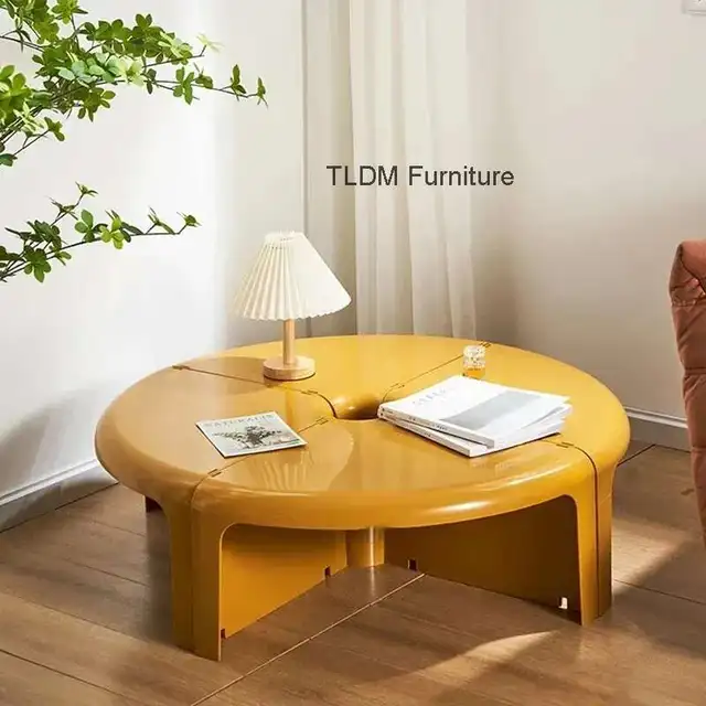 Table d'appoint ronde de couleur nordique, Tables basses créatives en plastique ABS, meubles de salon design, Table d'angle de rangement moderne pour la maison 1