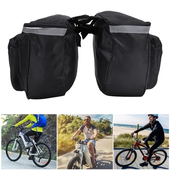 Borsa per sedile posteriore per bici da 25 litri Borsa per borsa laterale impermeabile a doppio lato Borsa per bagagli di grande capacità con striscia riflettente per bici da strada di montagna