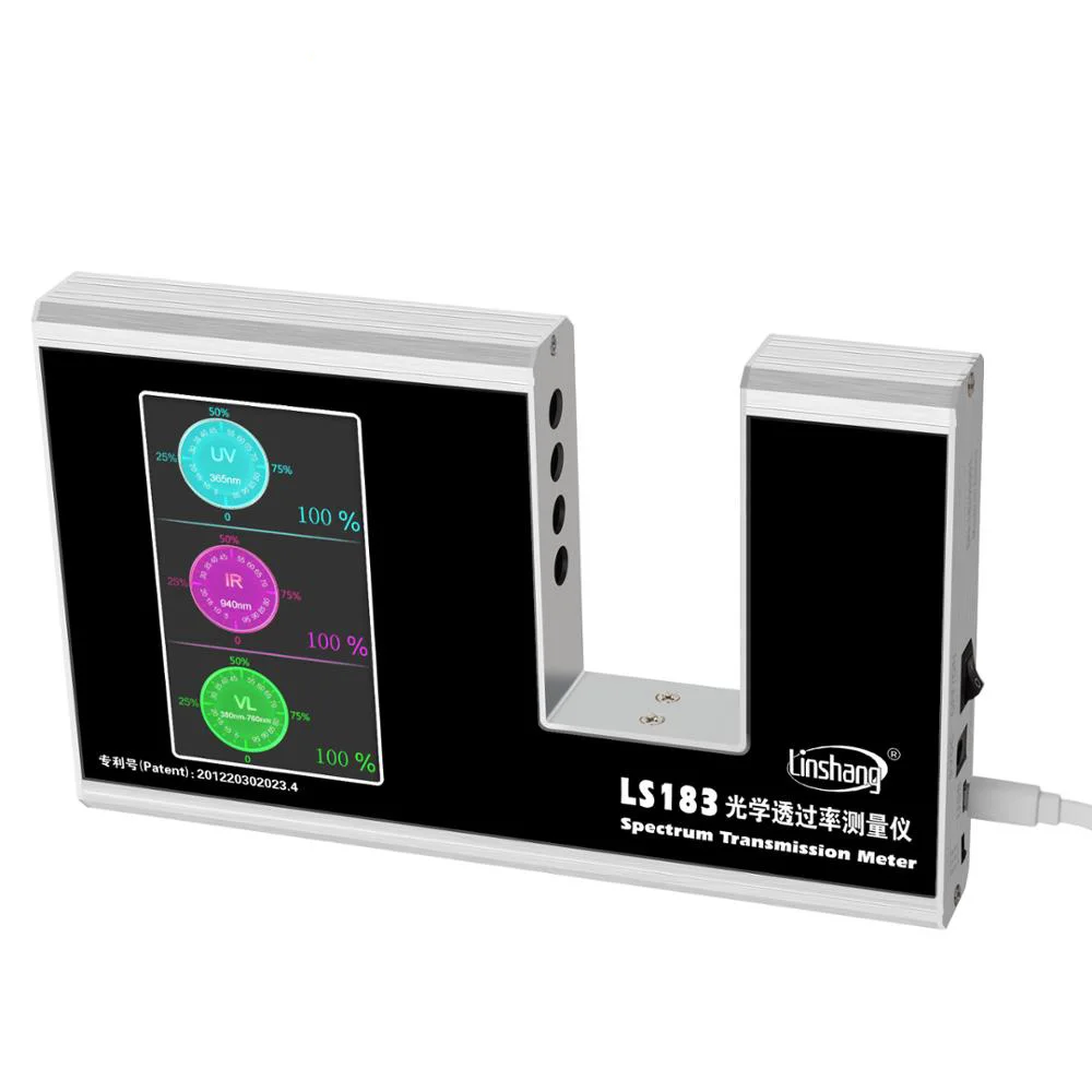 

S183 Spectrum Transmission Meter UV IR Transmission Meter test film glass window tint with 940 IR 365 UV 380-760nm VL