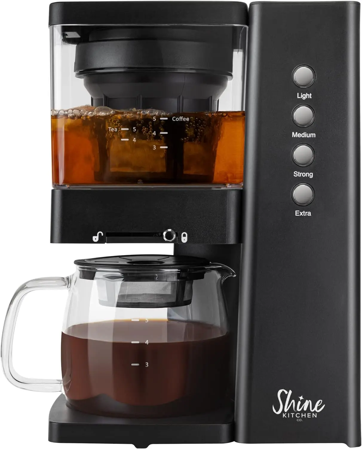 

Shine Rapid Cold Brew Coffee & Tea Machine with Vacuum Extraction Technology Black