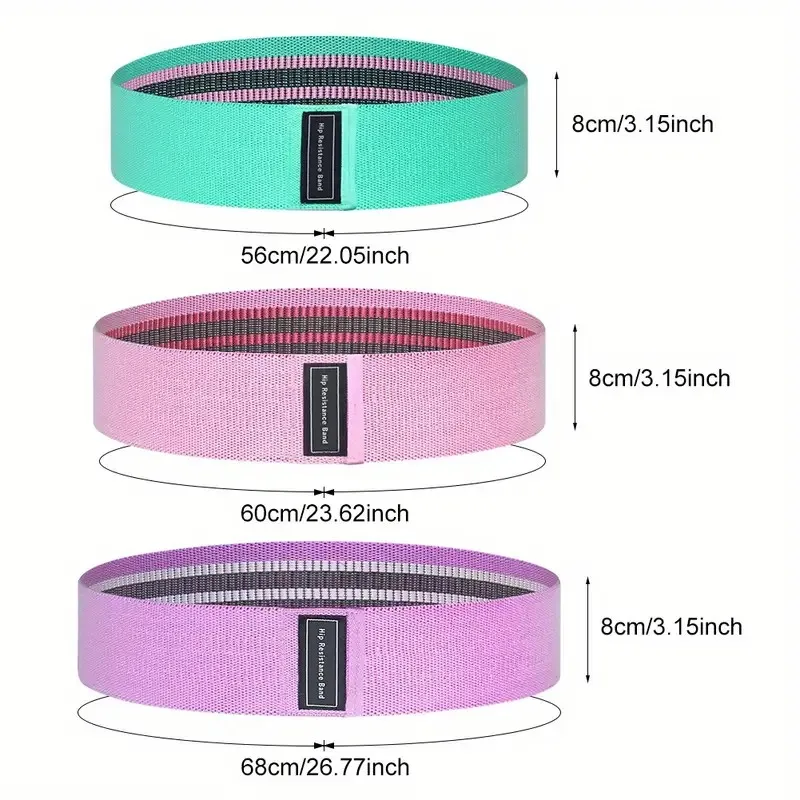 3PC Squat Stretch Resistance Band,Hip Fitness Training Tension Band Yoga Exercise Training Band Home Portable Exercise Equipment