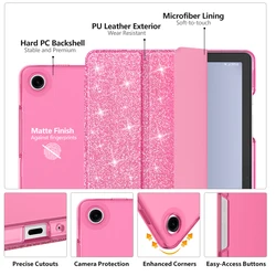 MoKo Protective Case with Soft TPU Translucent Frosted Back Cover for Galaxy Tab A11 plus (Shiny Pink)