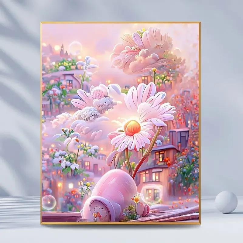 

23077-Tulip diy Цифровая акриловая Цветочная живопись взрыв ручная работа пейзаж живопись