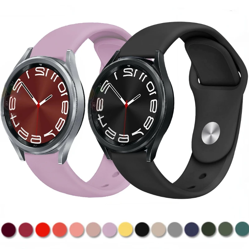 

Ремешок силиконовый для Samsung Galaxy Watch 6 4 Classic, браслет для Galaxy watch 6 5 4 44 мм 40 мм 45 мм, 20 мм