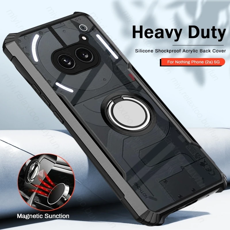 Per Nessun Telefono (2A) Custodia 5G Custodia In Acrilico Trasparente Con Magnete Anello Coque Cover No Thing Phone (2A) Notingphone (2A) Capa Etui