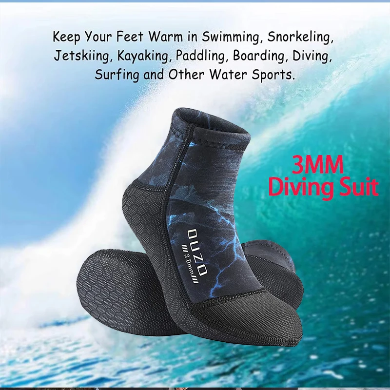 New 3mm Diving Neoprene Socks Anti Slip Adult  Beach Unisex Warm Wetsuit Scuba Snorkeling Water Sports Diving Socks